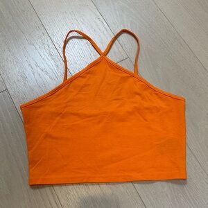 NWT H&M Women’s Orange Halter Neckline Crop Top